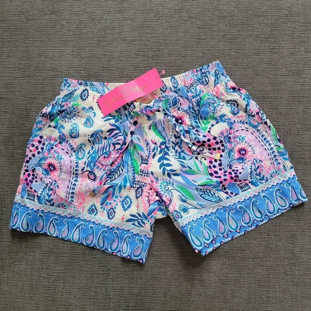 LILLY PULITZER KATIA POCKET SHORTS HAUTE CATURE MACADEMIA ENGINEERED sZ … - Picture 2 of 12